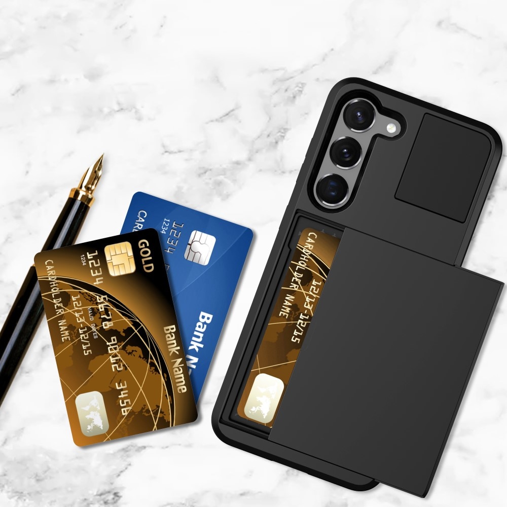 Samsung Galaxy S23 Plus Handyhülle mit Kartenhalter Schwarz
