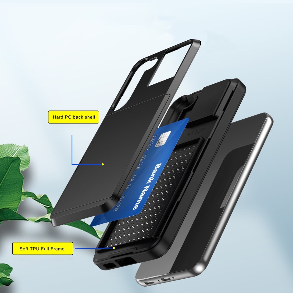 Samsung Galaxy S23 Plus Handyhülle mit Kartenhalter Schwarz