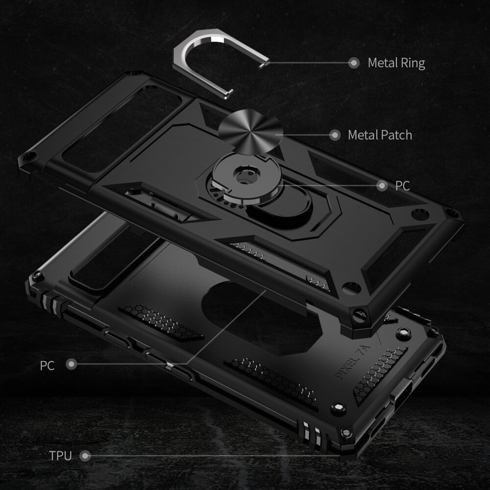Google Pixel 7a Hybrid-Hülle Tech Ring schwarz