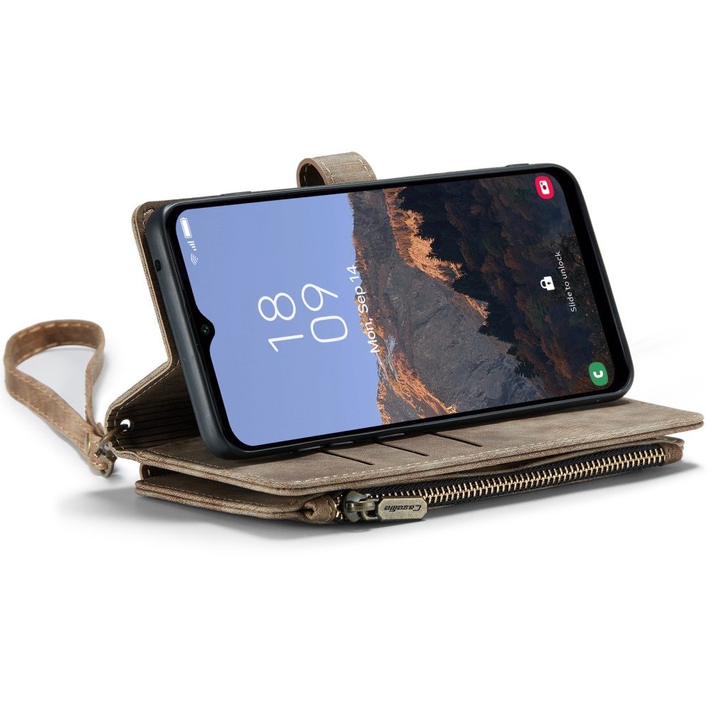 Zipper Portemonnaie-Hülle Samsung Galaxy A14 braun