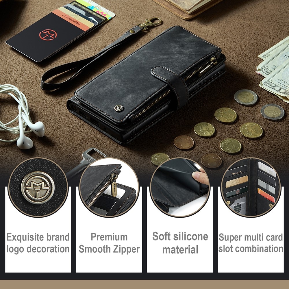 Zipper Portemonnaie-Hülle Samsung Galaxy A14 schwarz