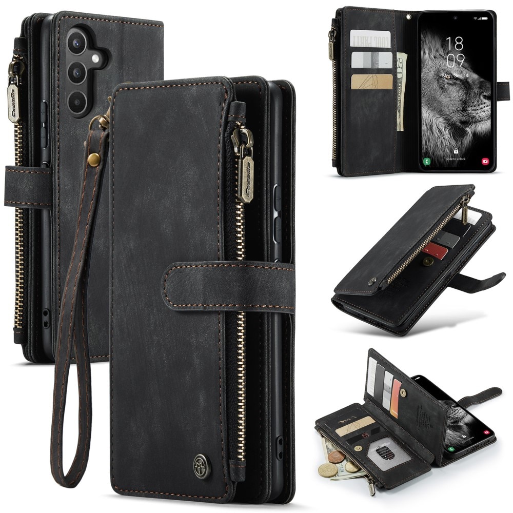 Zipper Portemonnaie-Hülle Samsung Galaxy A34 schwarz