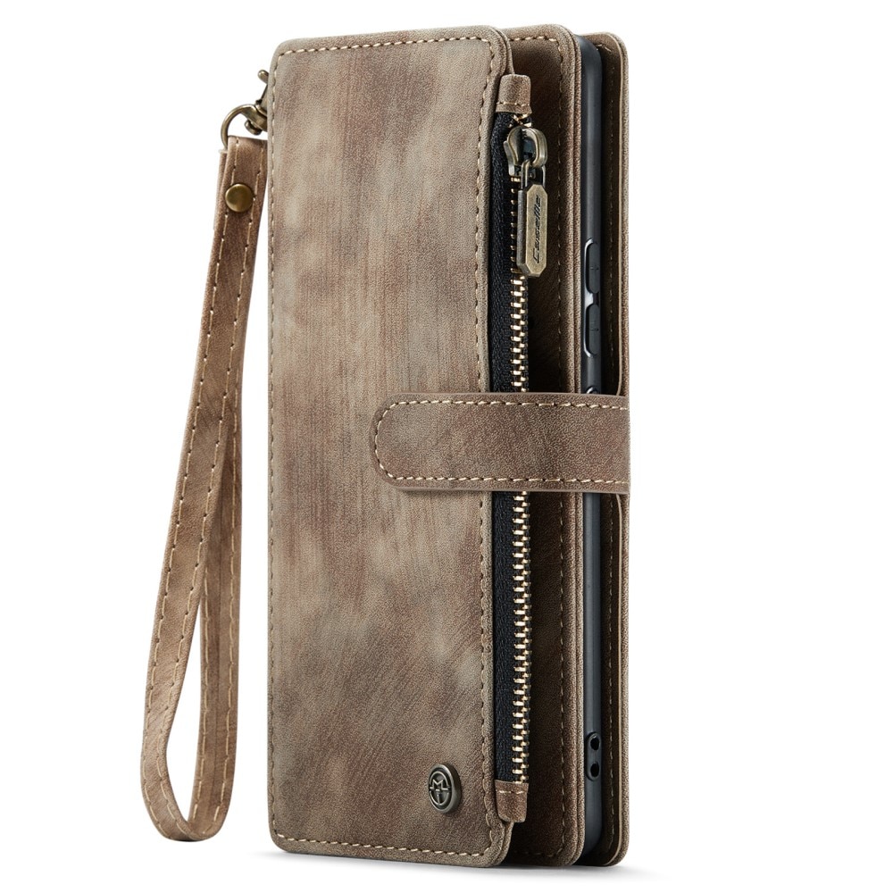 Zipper Portemonnaie-Hülle Samsung Galaxy A54 Braun