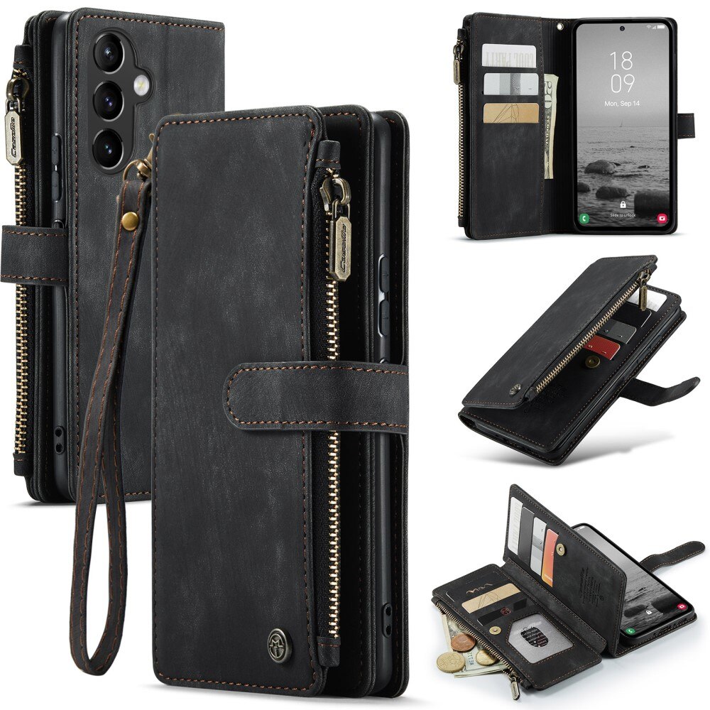 Zipper Portemonnaie-Hülle Samsung Galaxy A55 schwarz