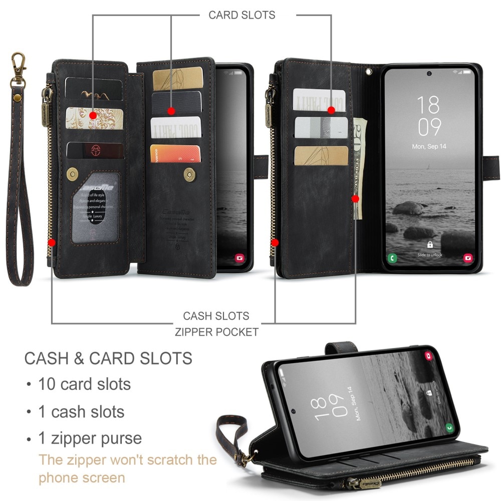 Zipper Portemonnaie-Hülle Samsung Galaxy A54 schwarz