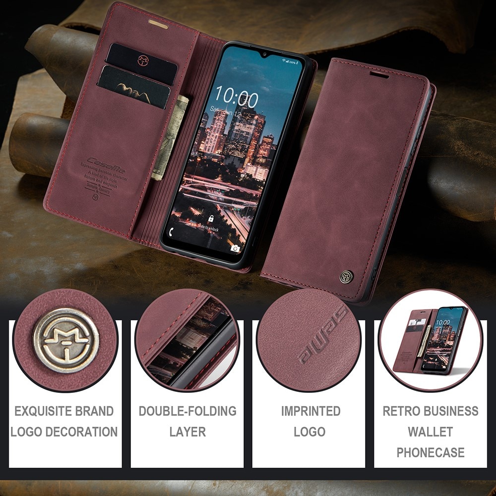 Slim Portemonnaie-Hülle Samsung Galaxy A14 Rot