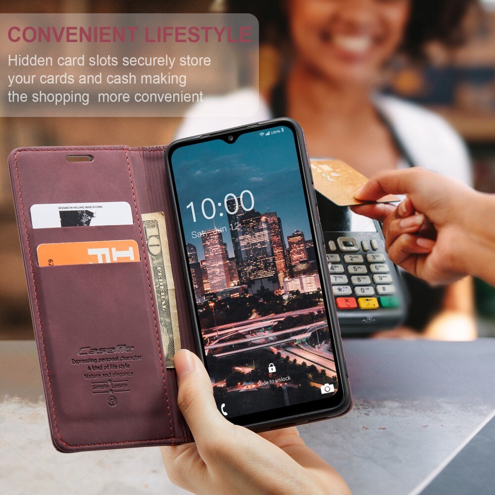 Slim Portemonnaie-Hülle Samsung Galaxy A14 Rot
