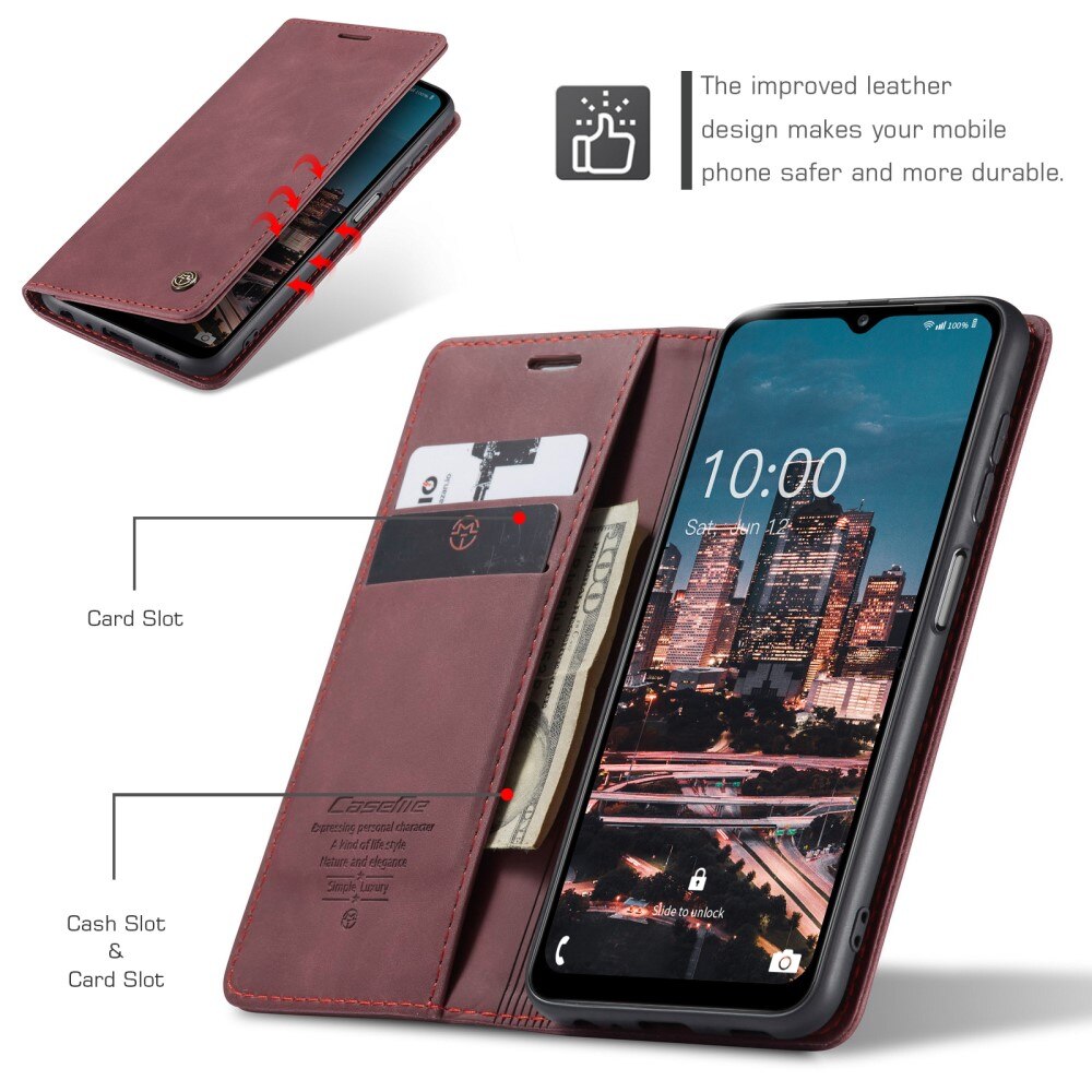Slim Portemonnaie-Hülle Samsung Galaxy A14 Rot