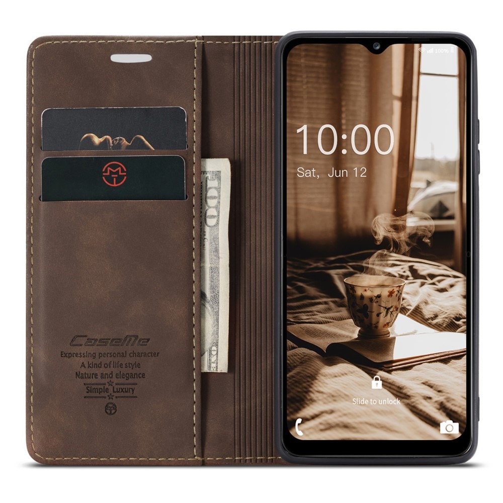 Slim Portemonnaie-Hülle Samsung Galaxy A14 braun
