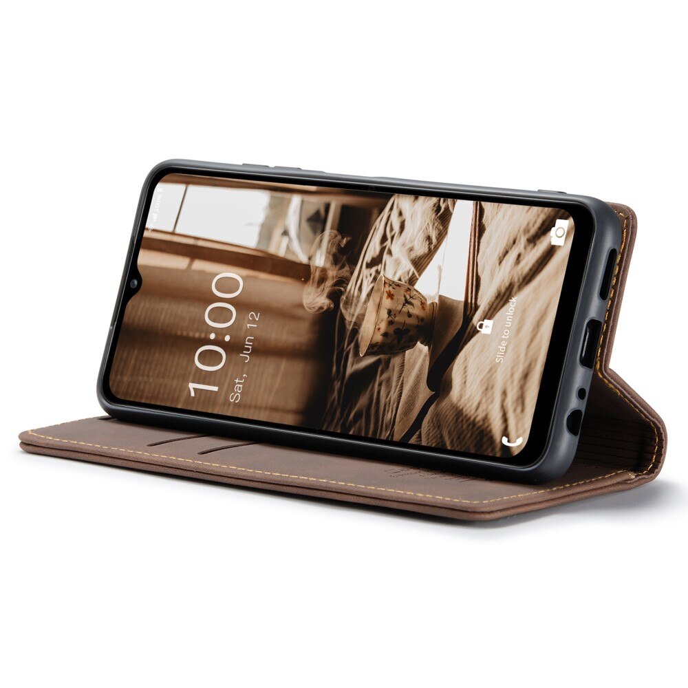 Slim Portemonnaie-Hülle Samsung Galaxy A14 Braun