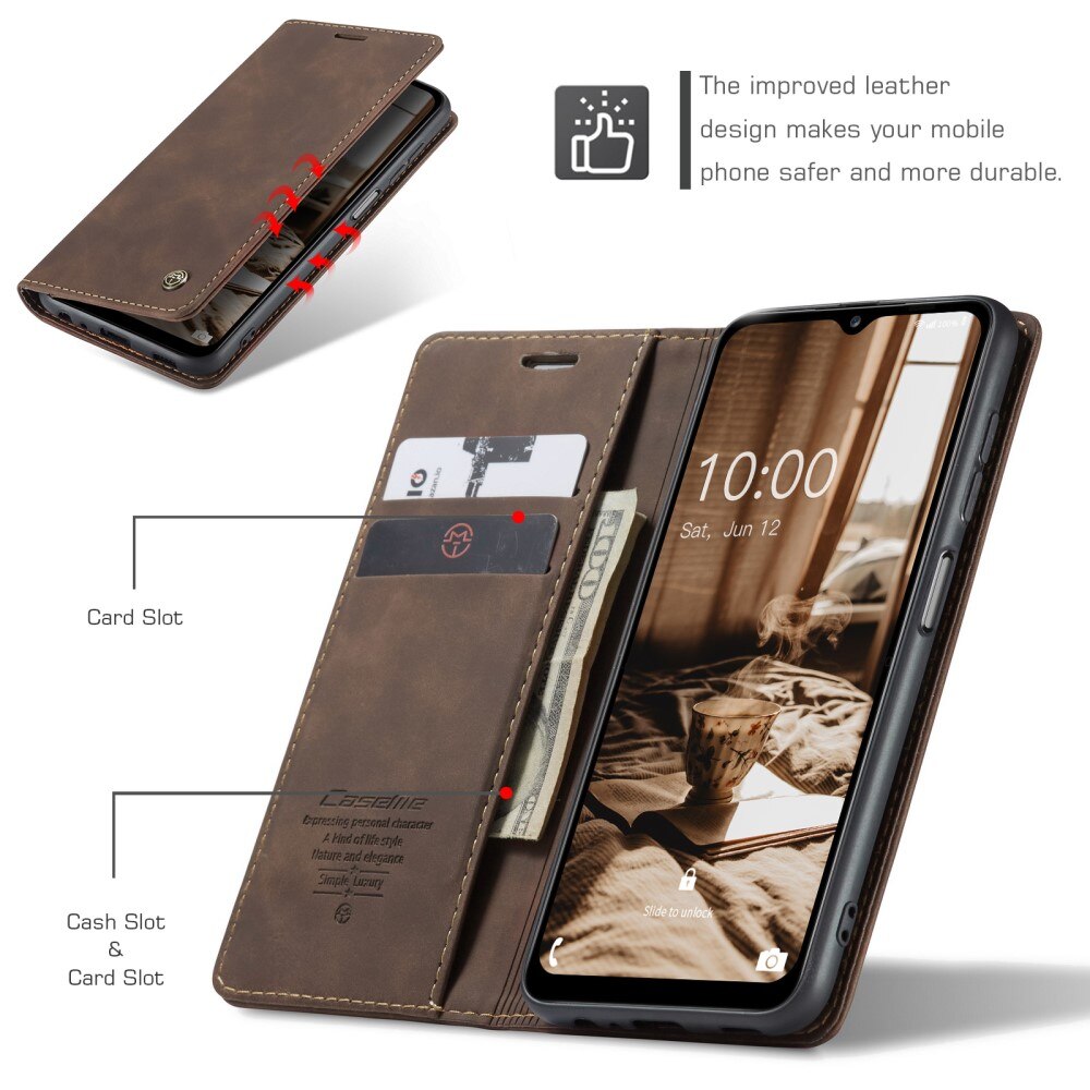 Slim Portemonnaie-Hülle Samsung Galaxy A14 Braun
