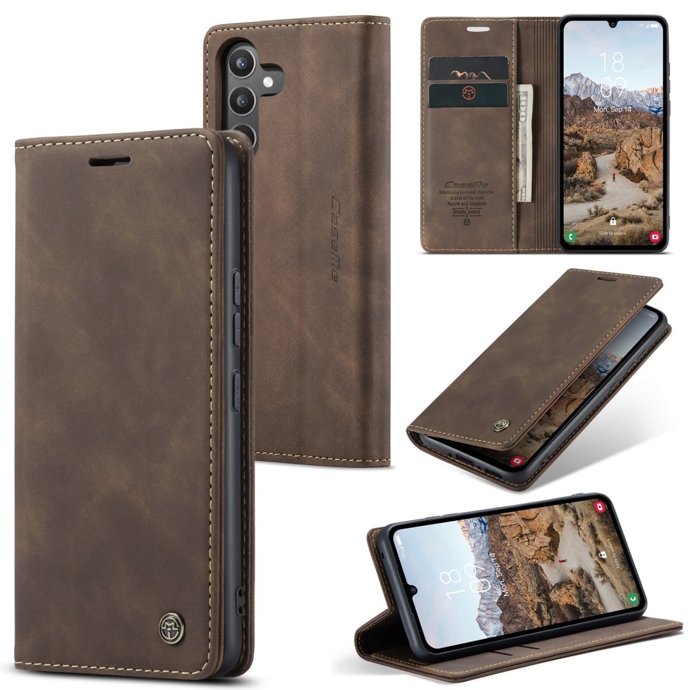 Slim Portemonnaie-Hülle Samsung Galaxy A14 braun