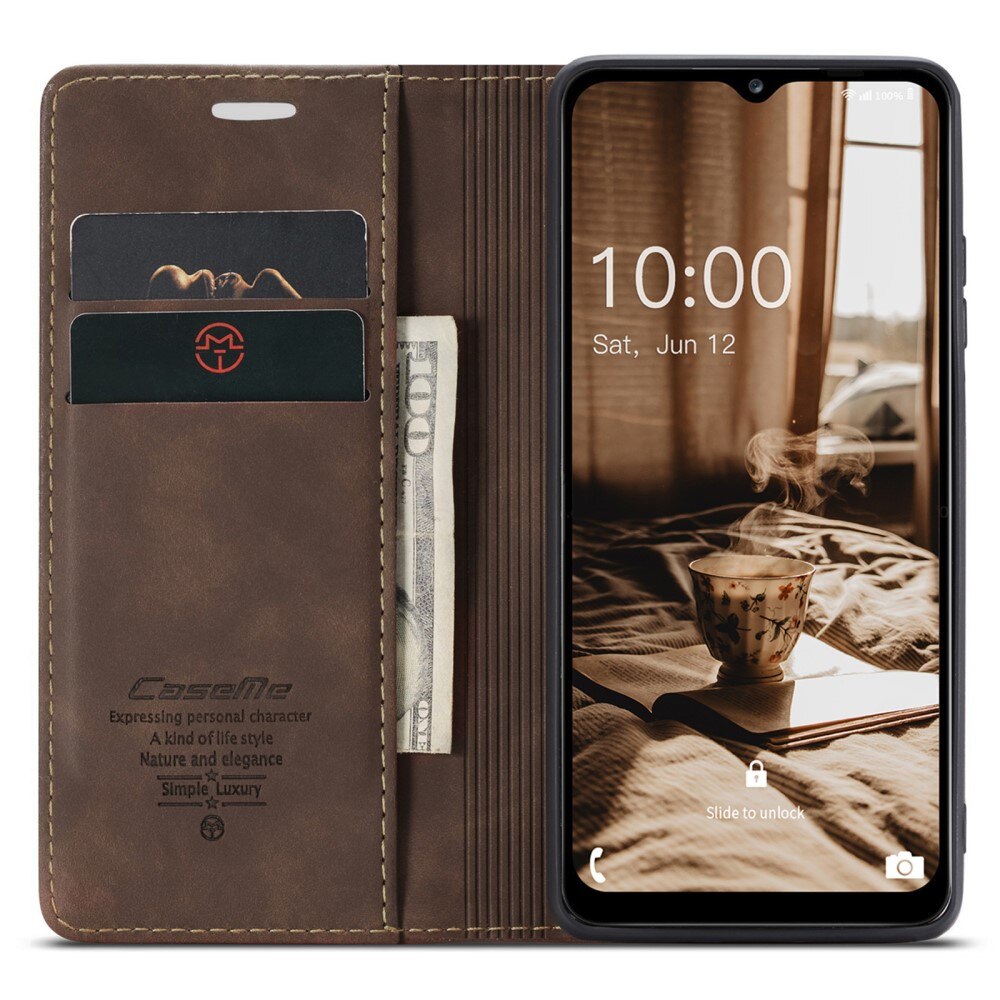 Slim Portemonnaie-Hülle Samsung Galaxy A34 Braun