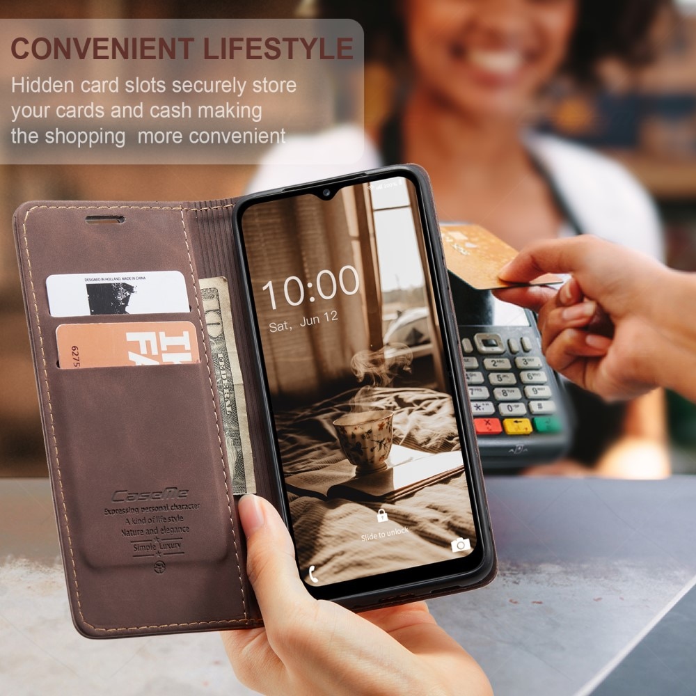 Slim Portemonnaie-Hülle Samsung Galaxy A34 braun