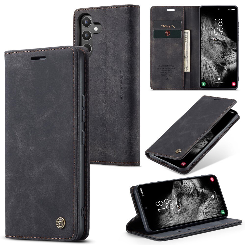 Slim Portemonnaie-Hülle Samsung Galaxy A34 Schwarz