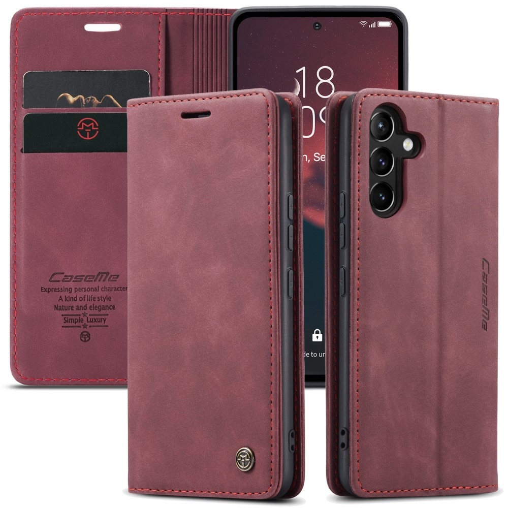 Slim Portemonnaie-Hülle Samsung Galaxy A54 rot