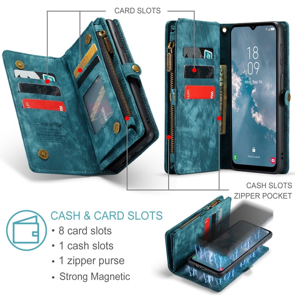 Multi-slot Portemonnaie-Hülle Samsung Galaxy A14 blau