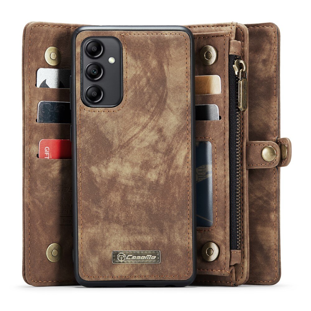 Multi-slot Portemonnaie-Hülle Samsung Galaxy A14 Braun
