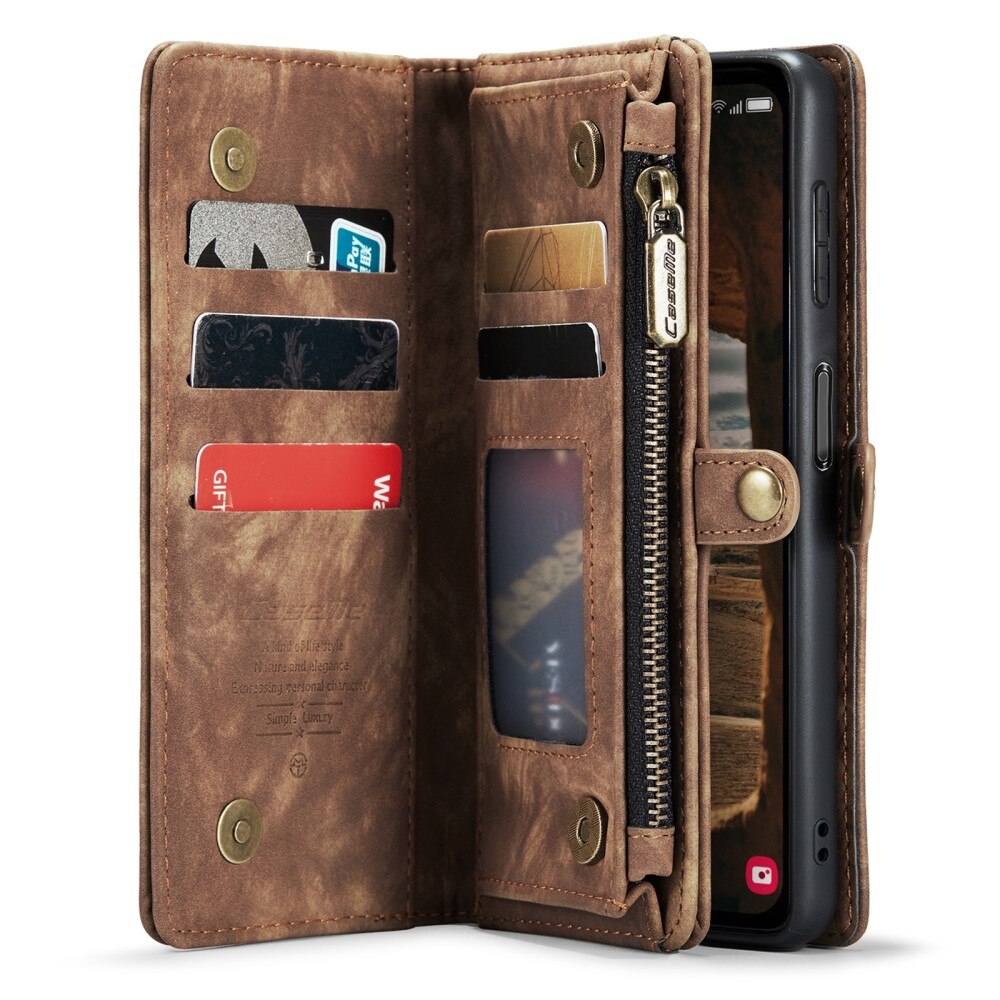 Multi-slot Portemonnaie-Hülle Samsung Galaxy A14 Braun