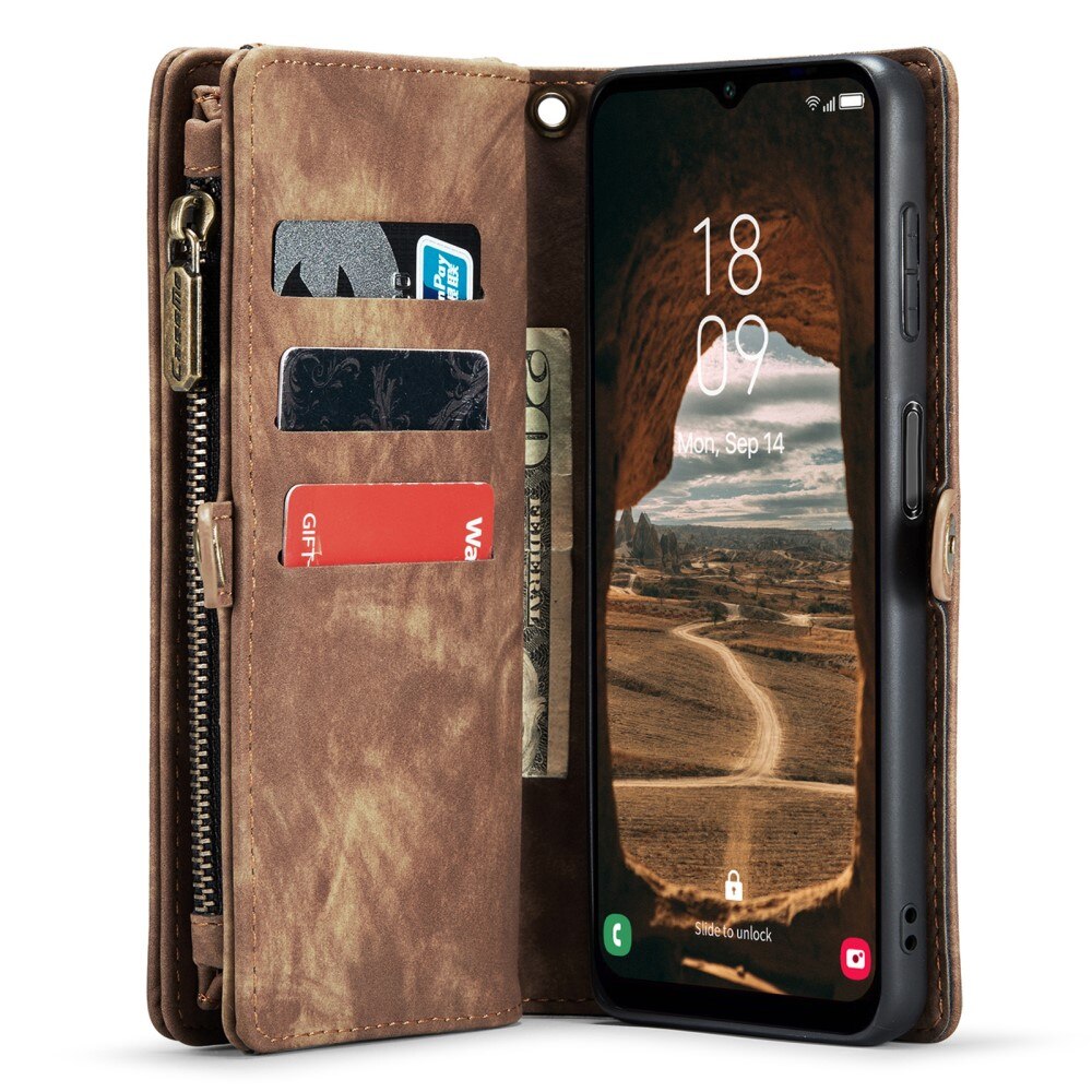 Multi-slot Portemonnaie-Hülle Samsung Galaxy A14 Braun