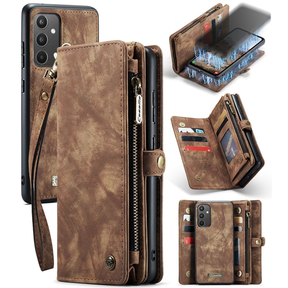 Multi-slot Portemonnaie-Hülle Samsung Galaxy A34 Braun