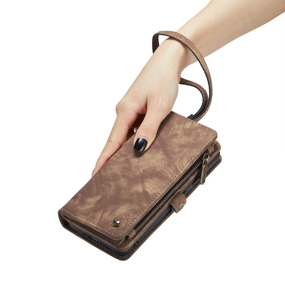 Multi-slot Portemonnaie-Hülle Samsung Galaxy A34 Braun