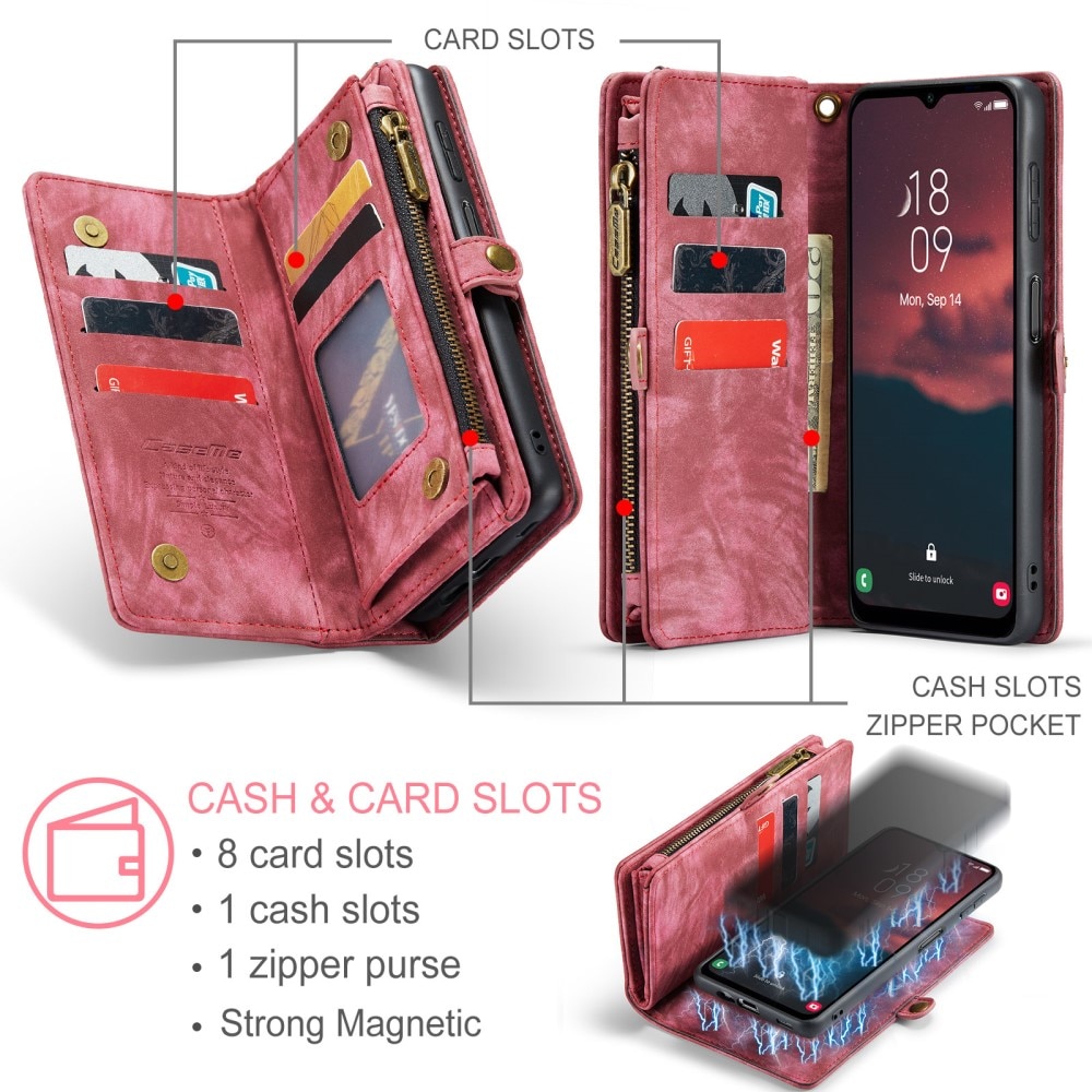 Multi-slot Portemonnaie-Hülle Samsung Galaxy A34 rot