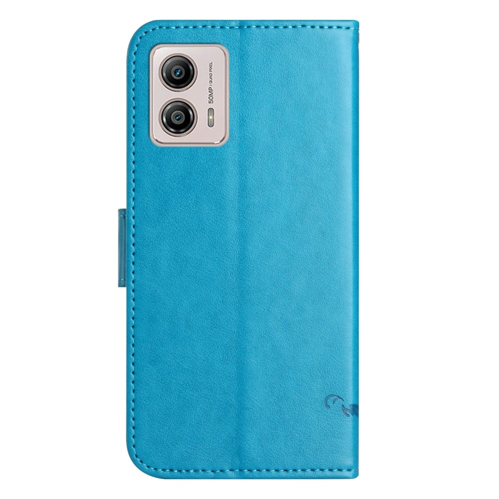 Motorola Moto G53 Handyhülle mit Schmetterlingsmuster, blau