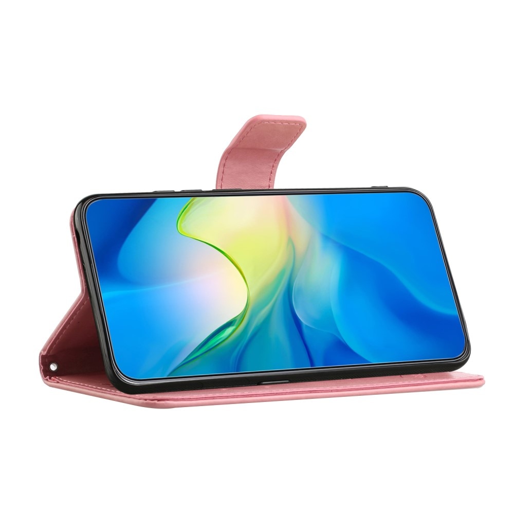 Motorola Moto G53 Handyhülle mit Schmetterlingsmuster, Rosa
