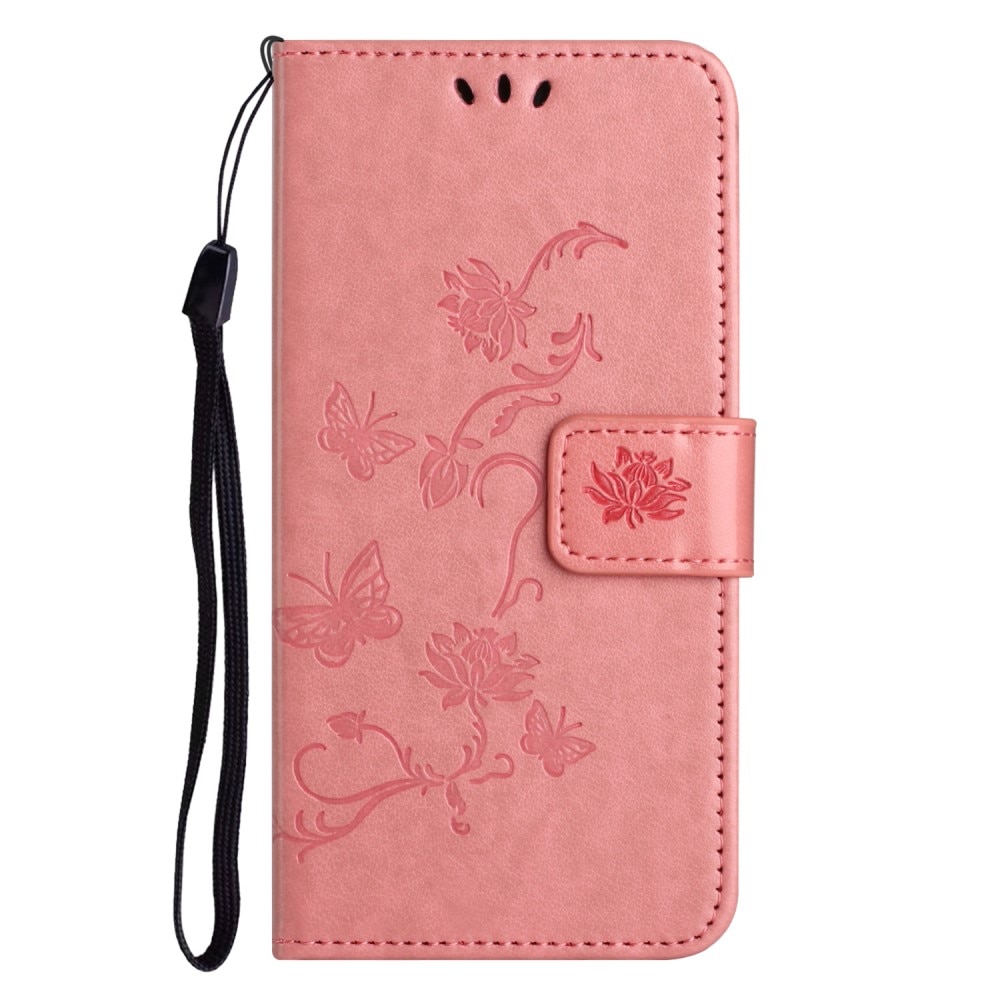 Motorola Moto G53 Handyhülle mit Schmetterlingsmuster, rosa