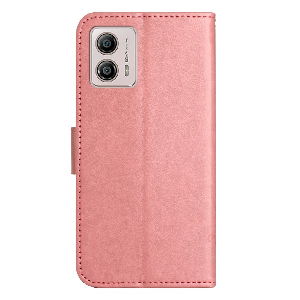 Motorola Moto G53 Handyhülle mit Schmetterlingsmuster, Rosa