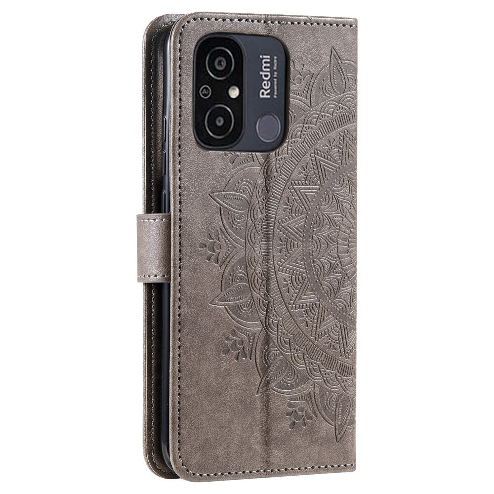 Xiaomi Redmi 12C Handytasche Mandala grau