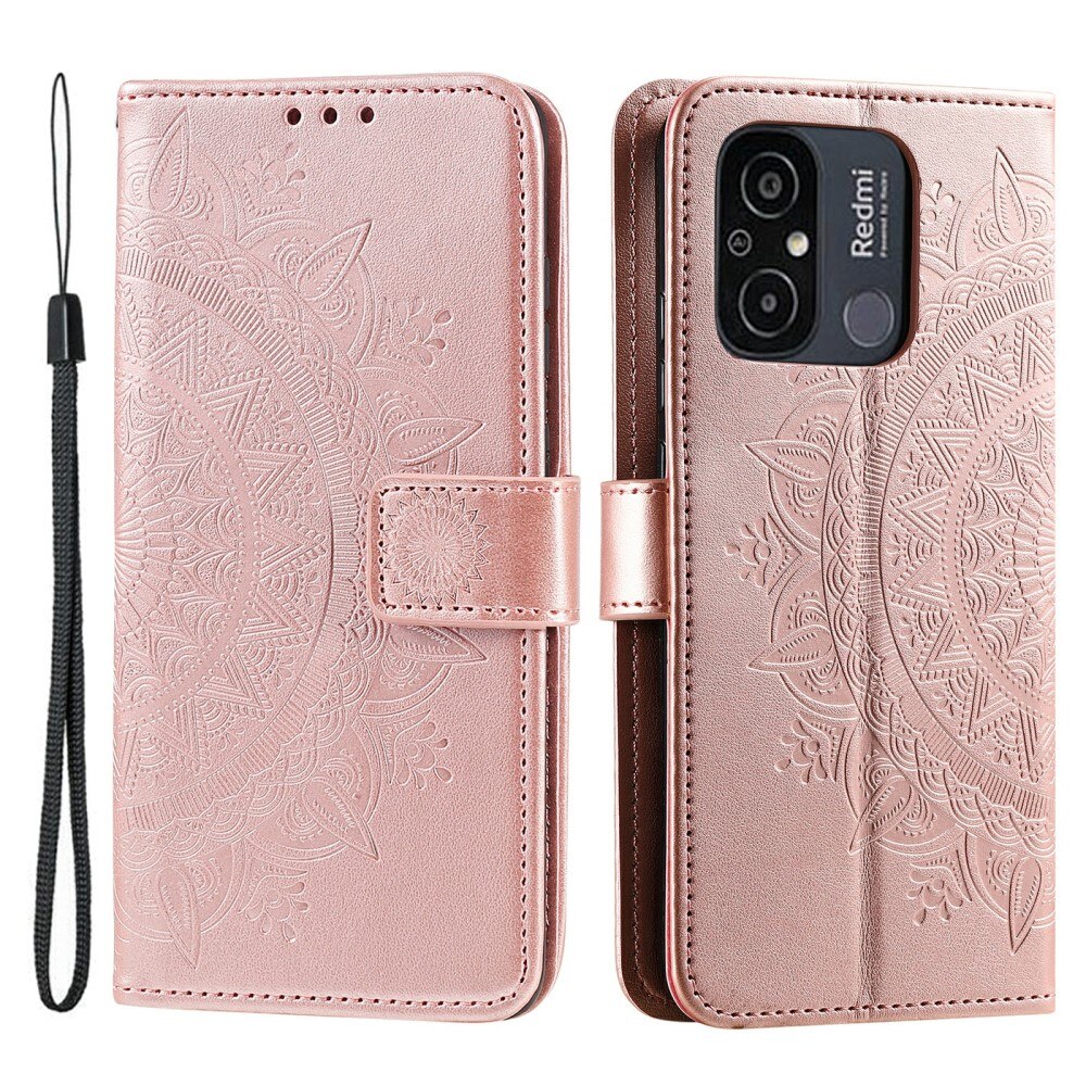 Xiaomi Redmi 12C Handytasche Mandala roségold