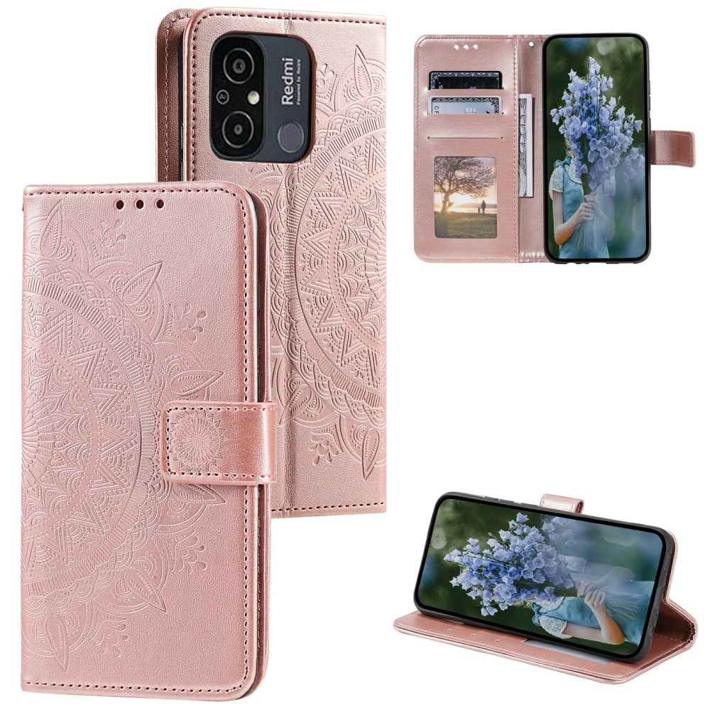 Xiaomi Redmi 12C Handytasche Mandala roségold