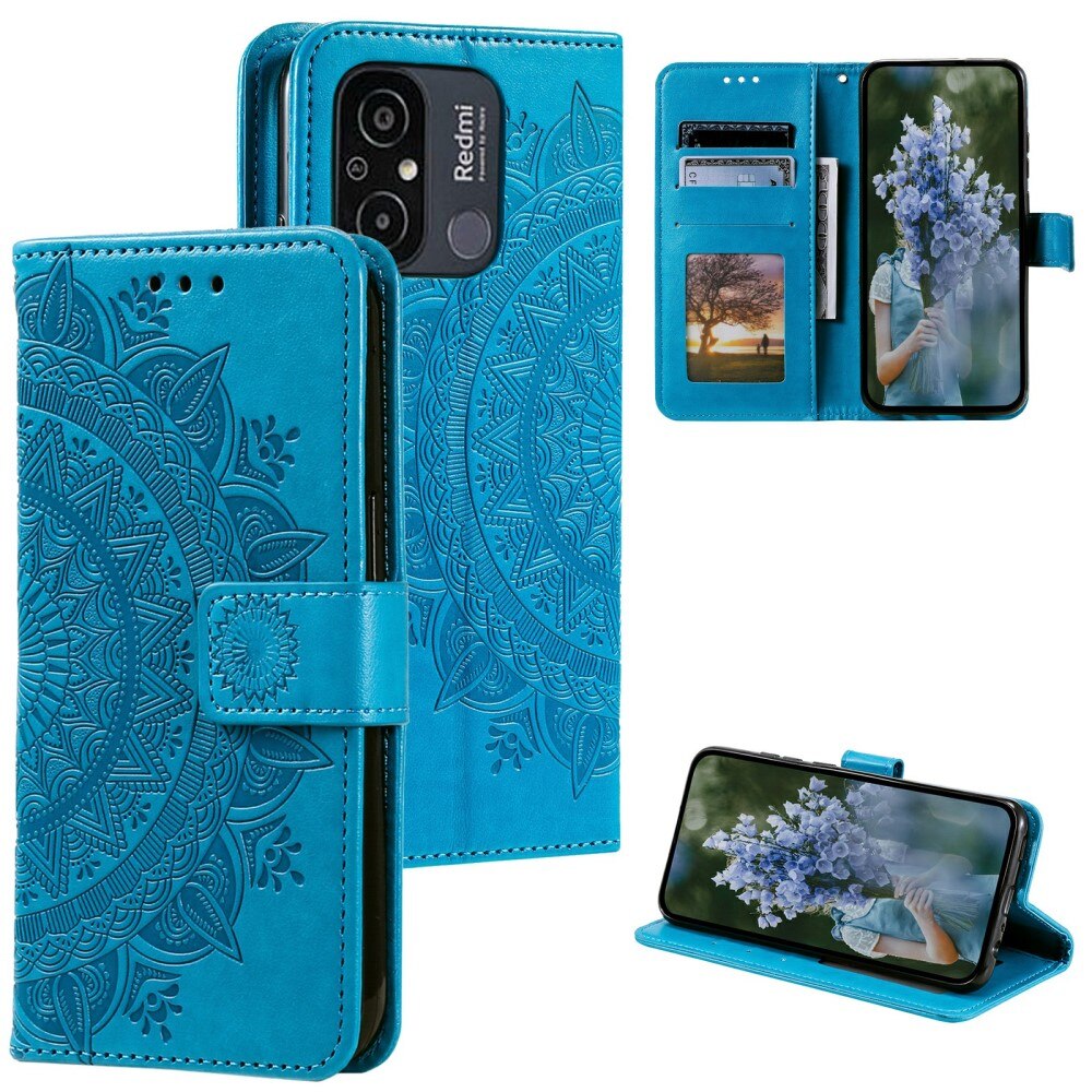 Xiaomi Redmi 12C Handytasche Mandala blau