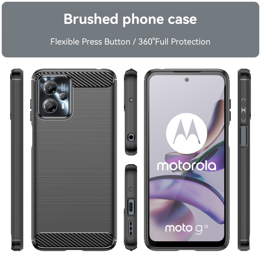 Motorola Moto G23 Hülle TPU Brushed Schwarz