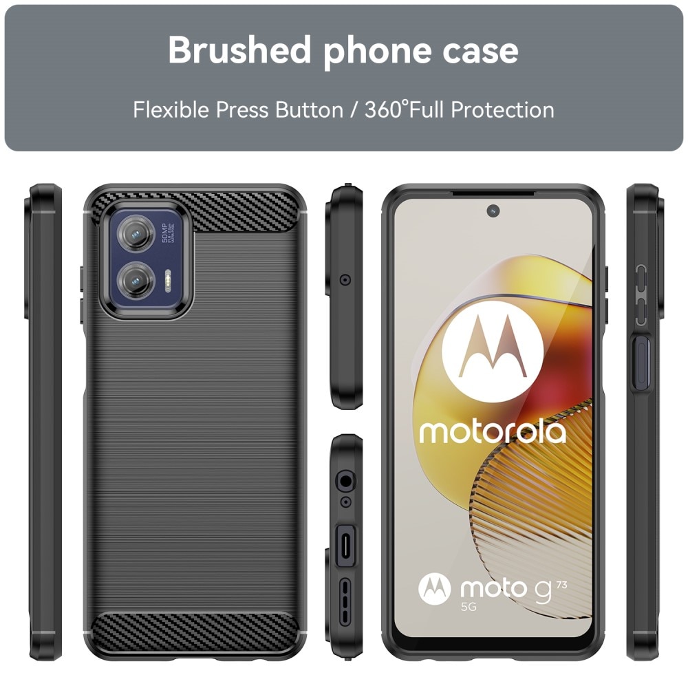 Motorola Moto G73 Hülle TPU Brushed Black