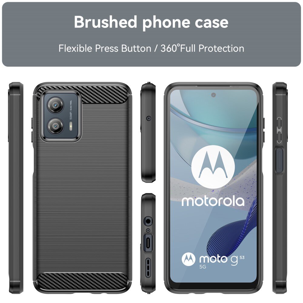Motorola Moto G53 Hülle TPU Brushed Schwarz