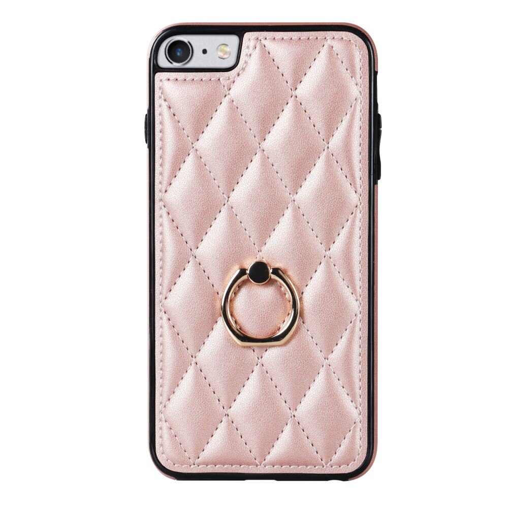 iPhone SE (2020) Gesteppte Hülle Finger Ring, roségold