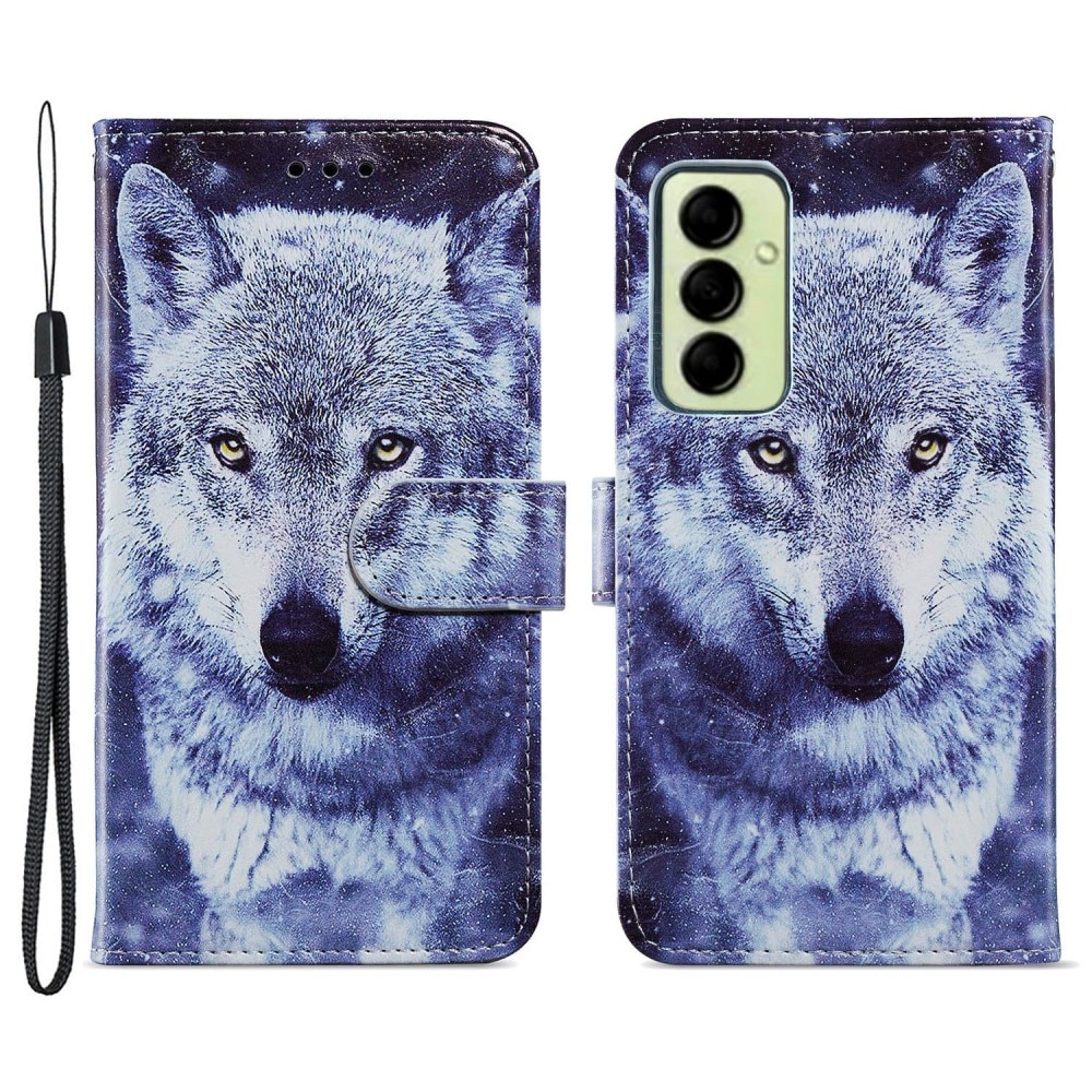 Samsung Galaxy A14 Handytasche blauer Wolf