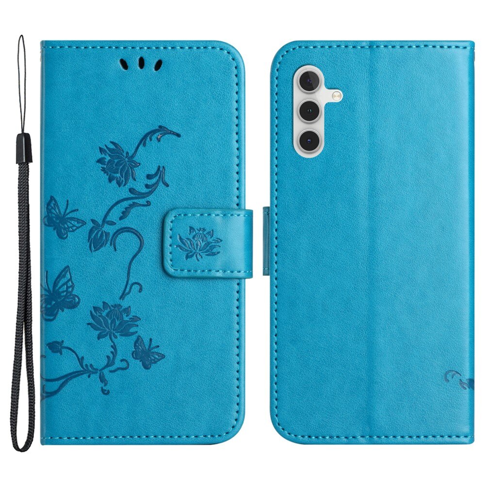 Samsung Galaxy A24 Handyhülle mit Schmetterlingsmuster, Blau