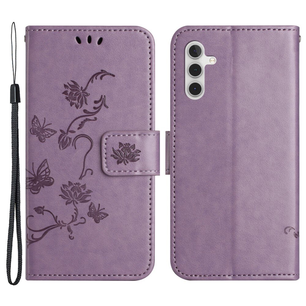 Samsung Galaxy A24 Handyhülle mit Schmetterlingsmuster, Lila