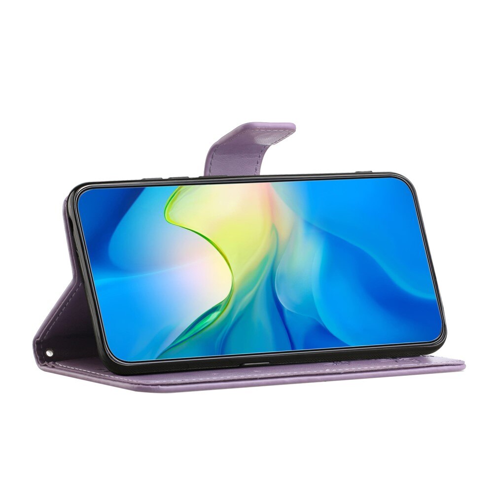 Samsung Galaxy A24 Handyhülle mit Schmetterlingsmuster, Lila