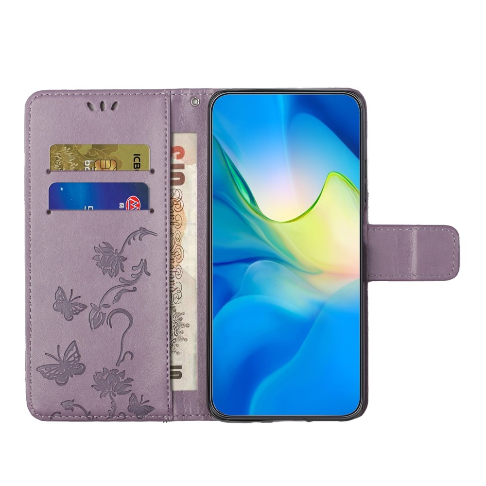 Samsung Galaxy A24 Handyhülle mit Schmetterlingsmuster, Lila