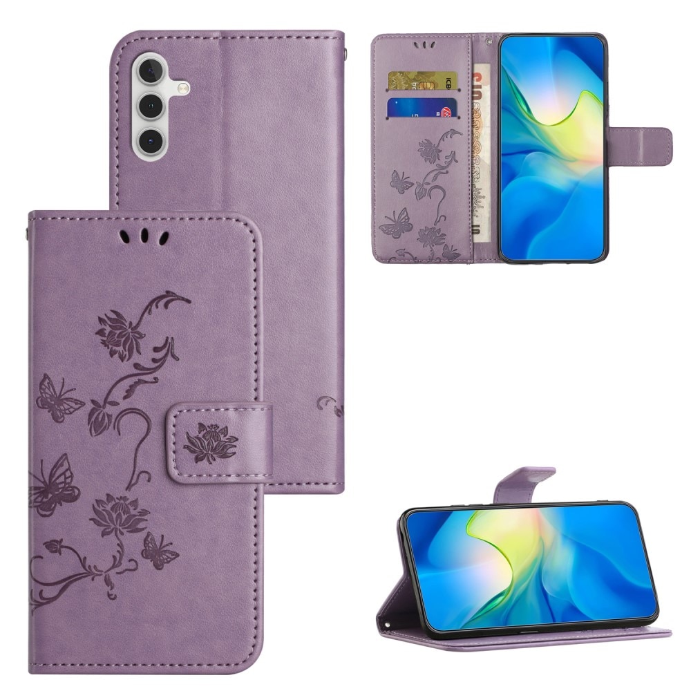 Samsung Galaxy A24 Handyhülle mit Schmetterlingsmuster, Lila