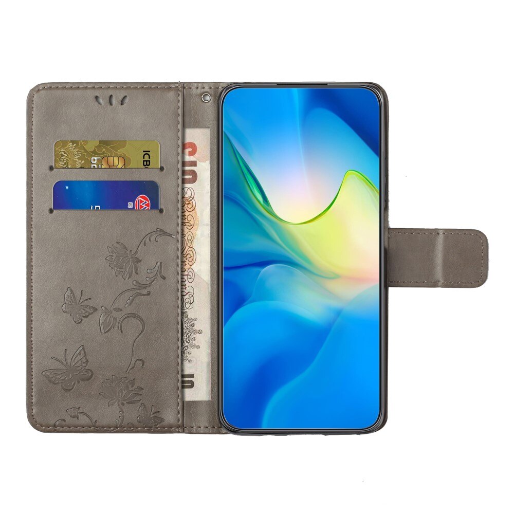 Samsung Galaxy A24 Handyhülle mit Schmetterlingsmuster, Grau