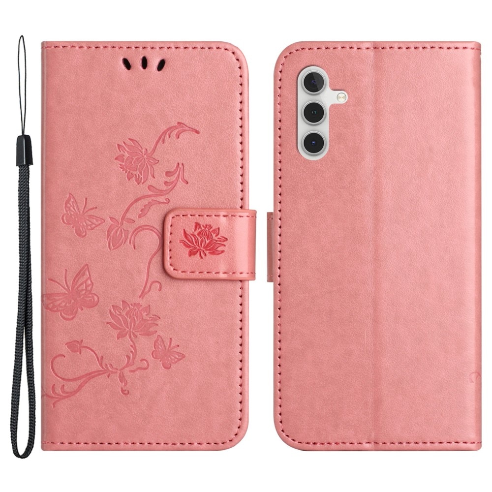 Samsung Galaxy A24 Handyhülle mit Schmetterlingsmuster, rosa