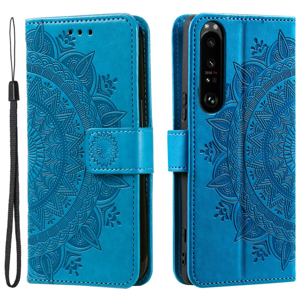 Sony Xperia 1 V Handytasche Mandala blau