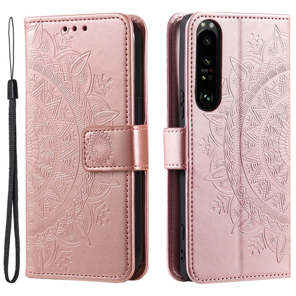 Sony Xperia 1 V Handytasche Mandala roségold