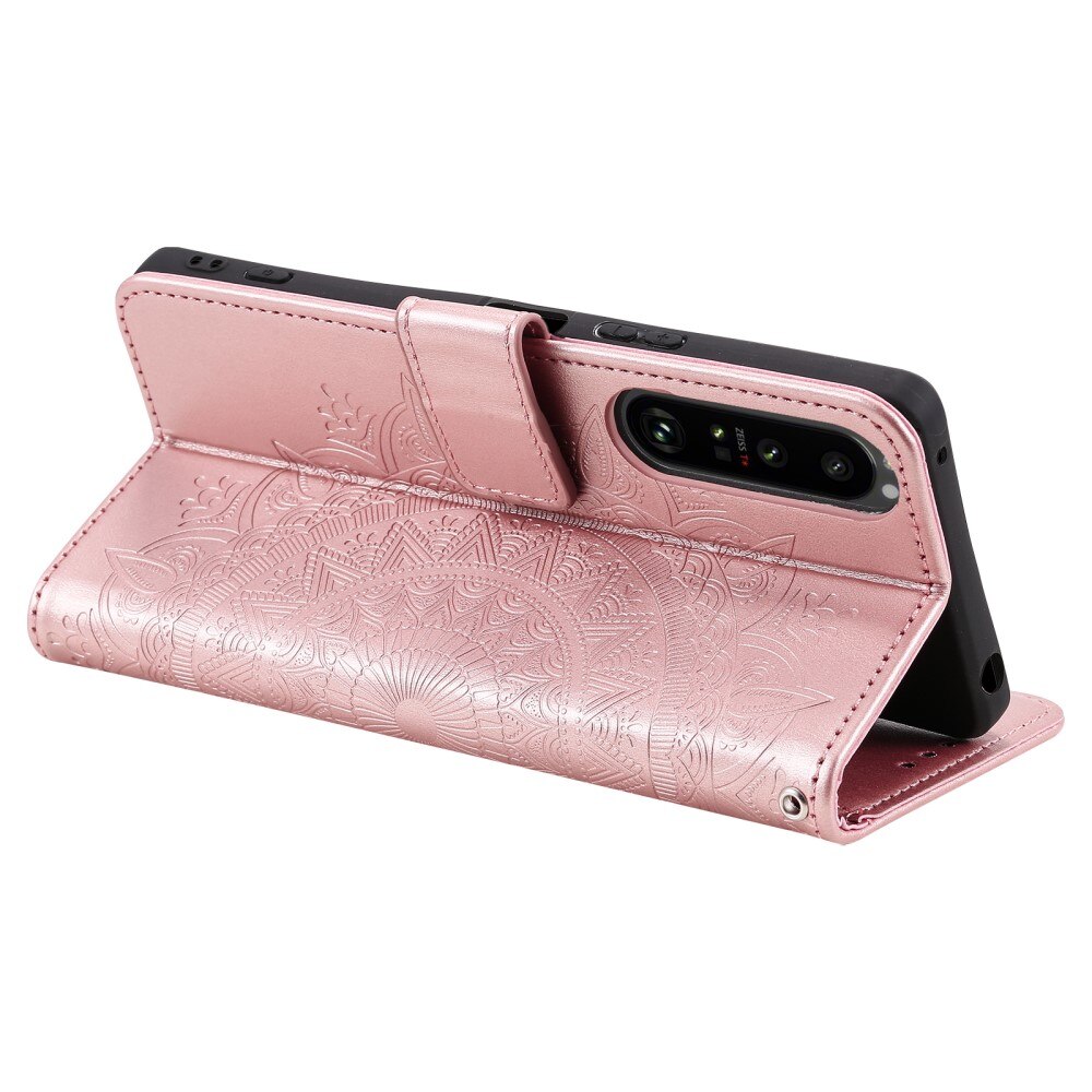 Sony Xperia 1 V Handytasche Mandala roségold